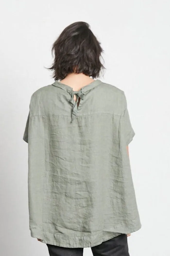 ADÉLINE LINEN SWING TOP - KHAKI