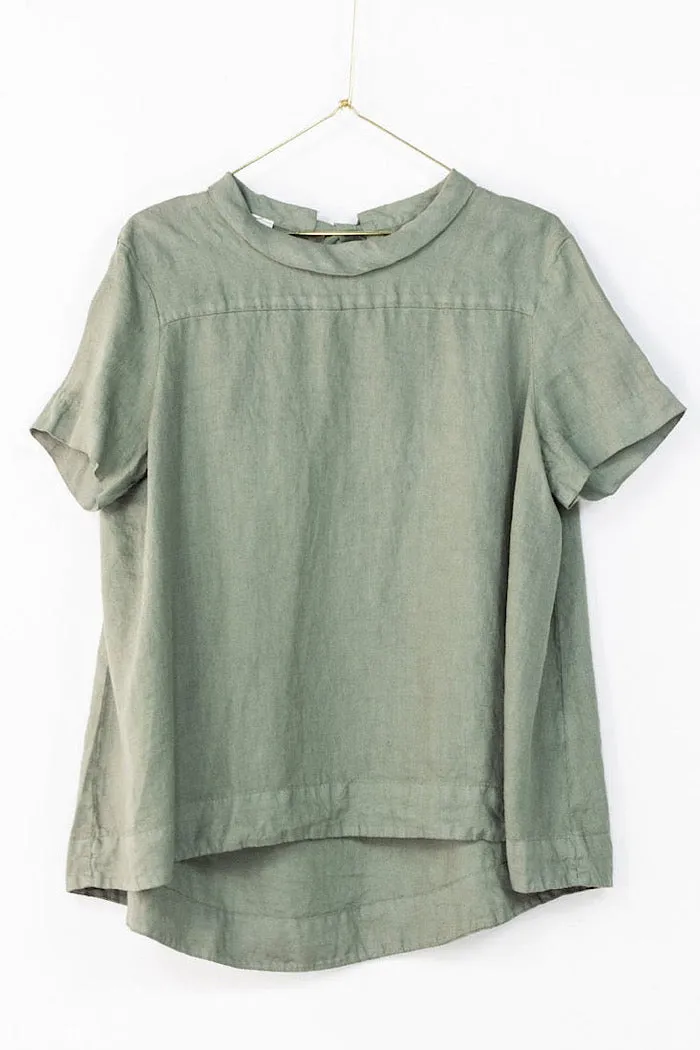 ADÉLINE LINEN SWING TOP - KHAKI