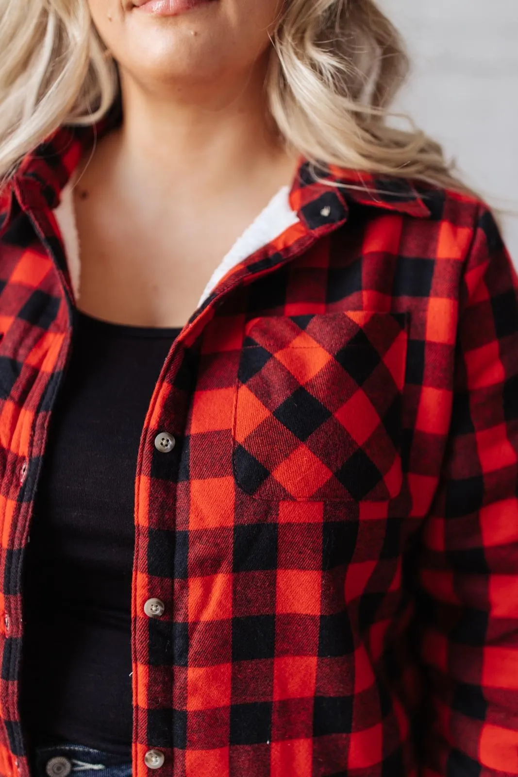 Campfire Buffalo Plaid Jacket in Black/Red