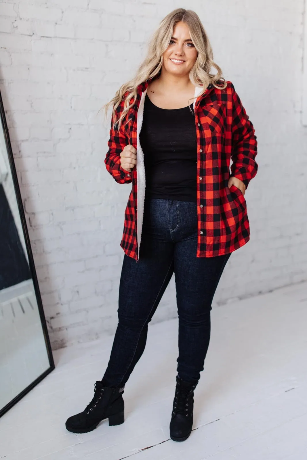 Campfire Buffalo Plaid Jacket in Black/Red