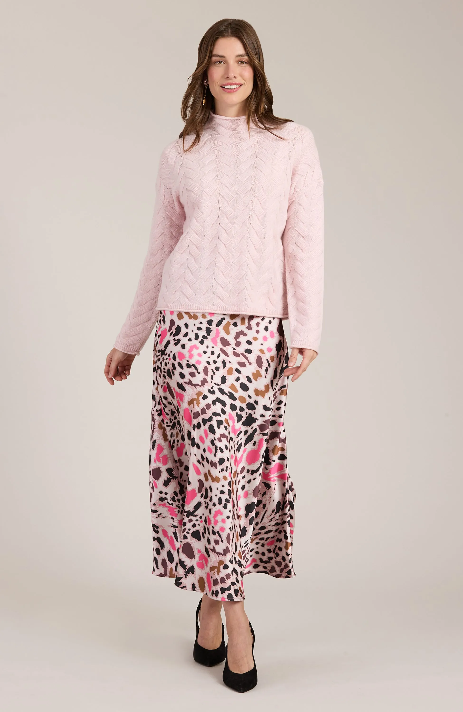 Cashmere Basketweave Sweater - Pink Mist
