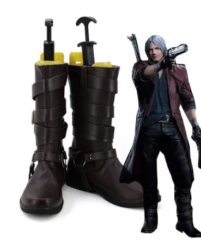 DMC5S Dantete Cosplay Boots Brown Shoes Halloween Carnival Cosplay Custom Made European Size