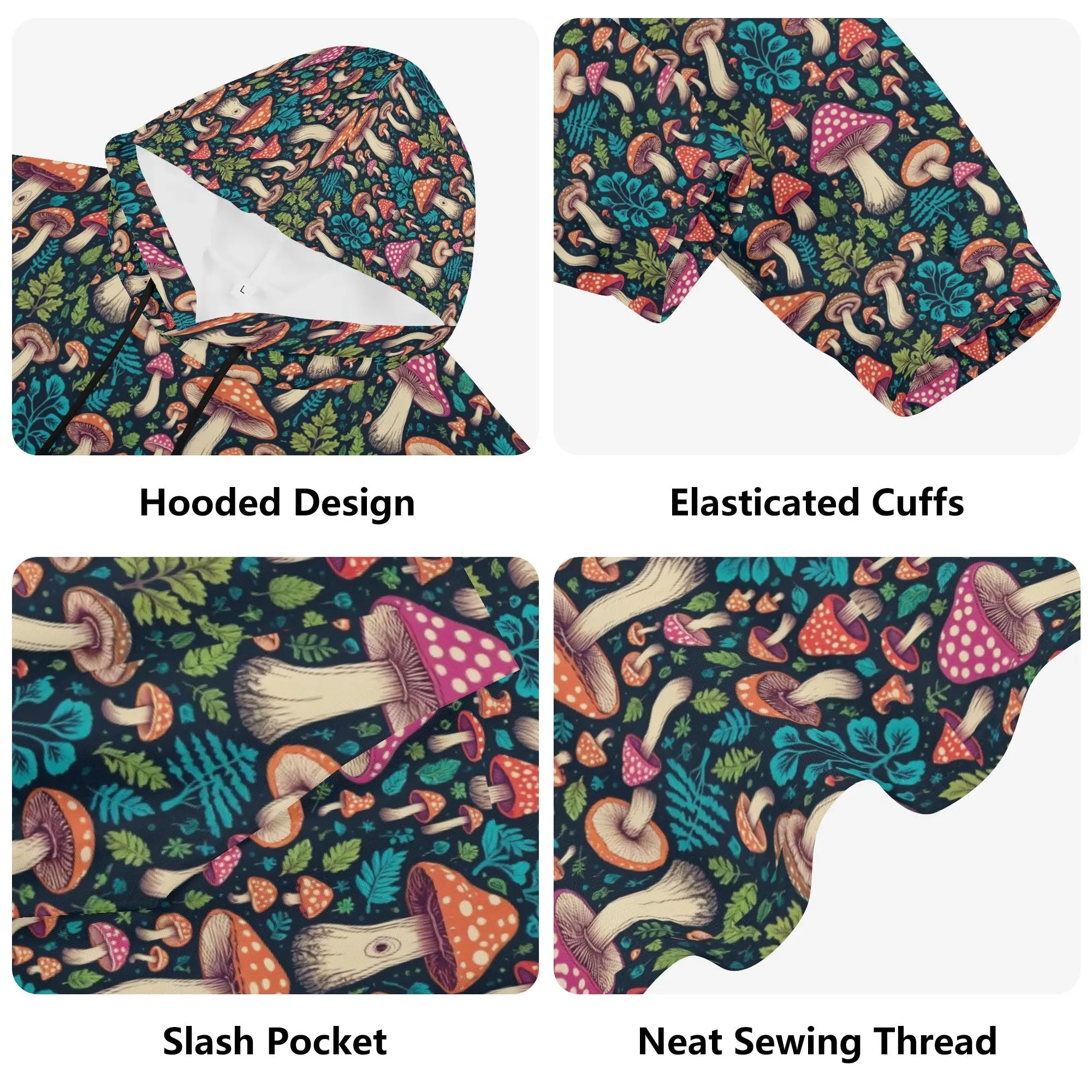 Forest Shrooms Womens Lightweight Pullover Hoodie Sweatshirt