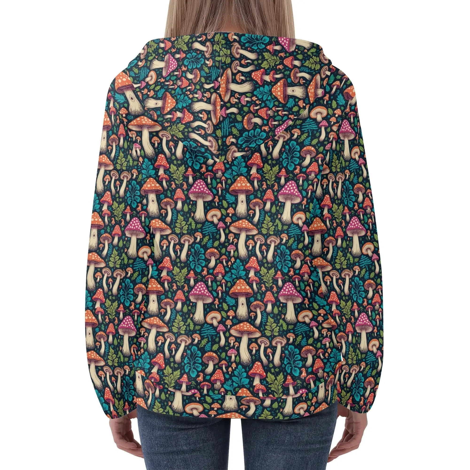 Forest Shrooms Womens Lightweight Pullover Hoodie Sweatshirt