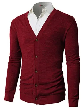 H2H Mens Basic Cable Knit Shawl Collar Cardigan Style Sweater RED US M/Asia L (CMOCAL019)