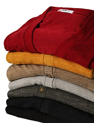 H2H Mens Casual V-neck Long Sleeves Cardigan Sweater CHARCOAL US M/Asia L (CMOCAL019)