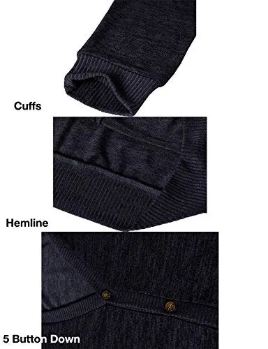 H2H Men's Cotton Blend Fashion Slim Fit Lightweight Cardigan NAVY US L/Asia XL (CMOCAL019)