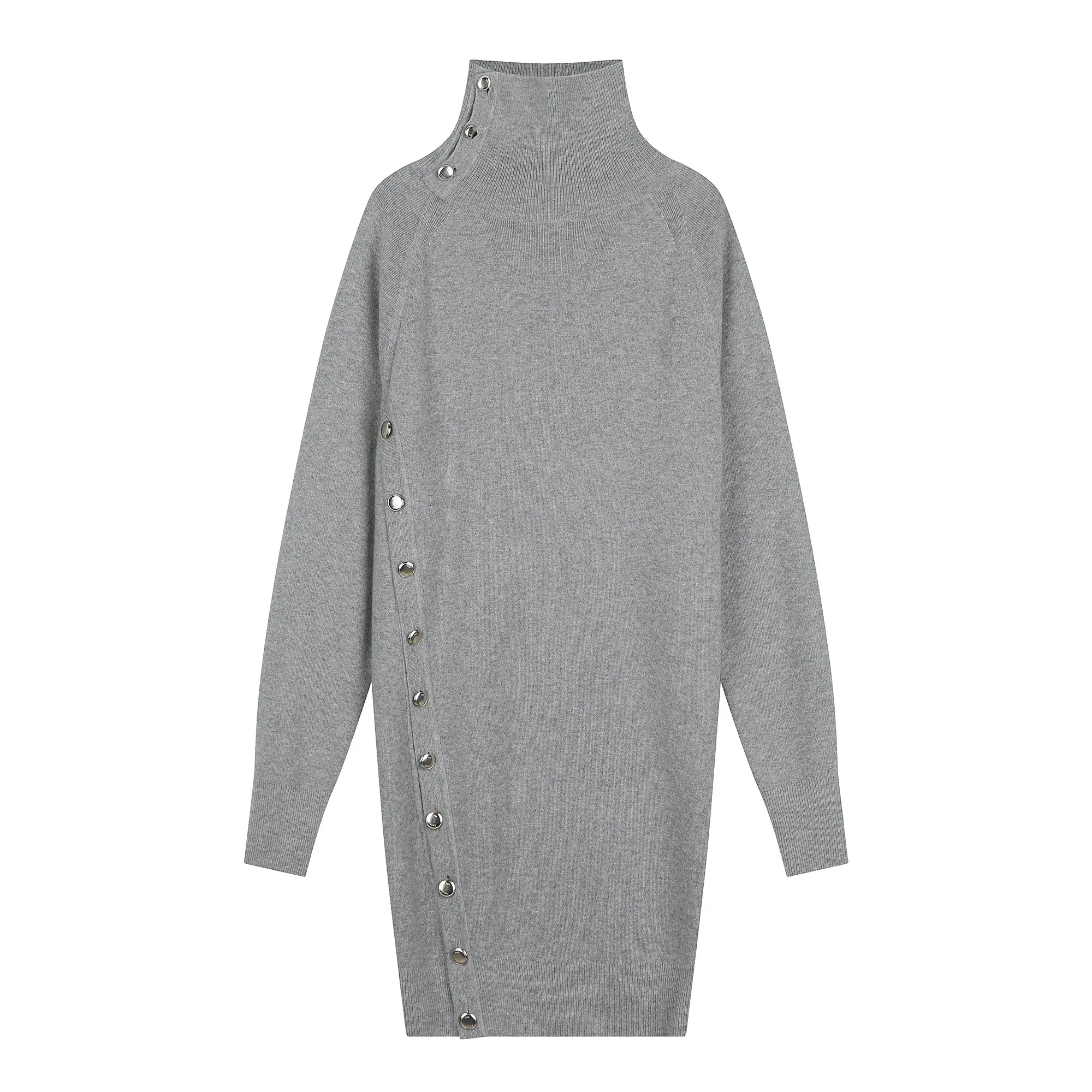 High-Neck Mini Knit Dress