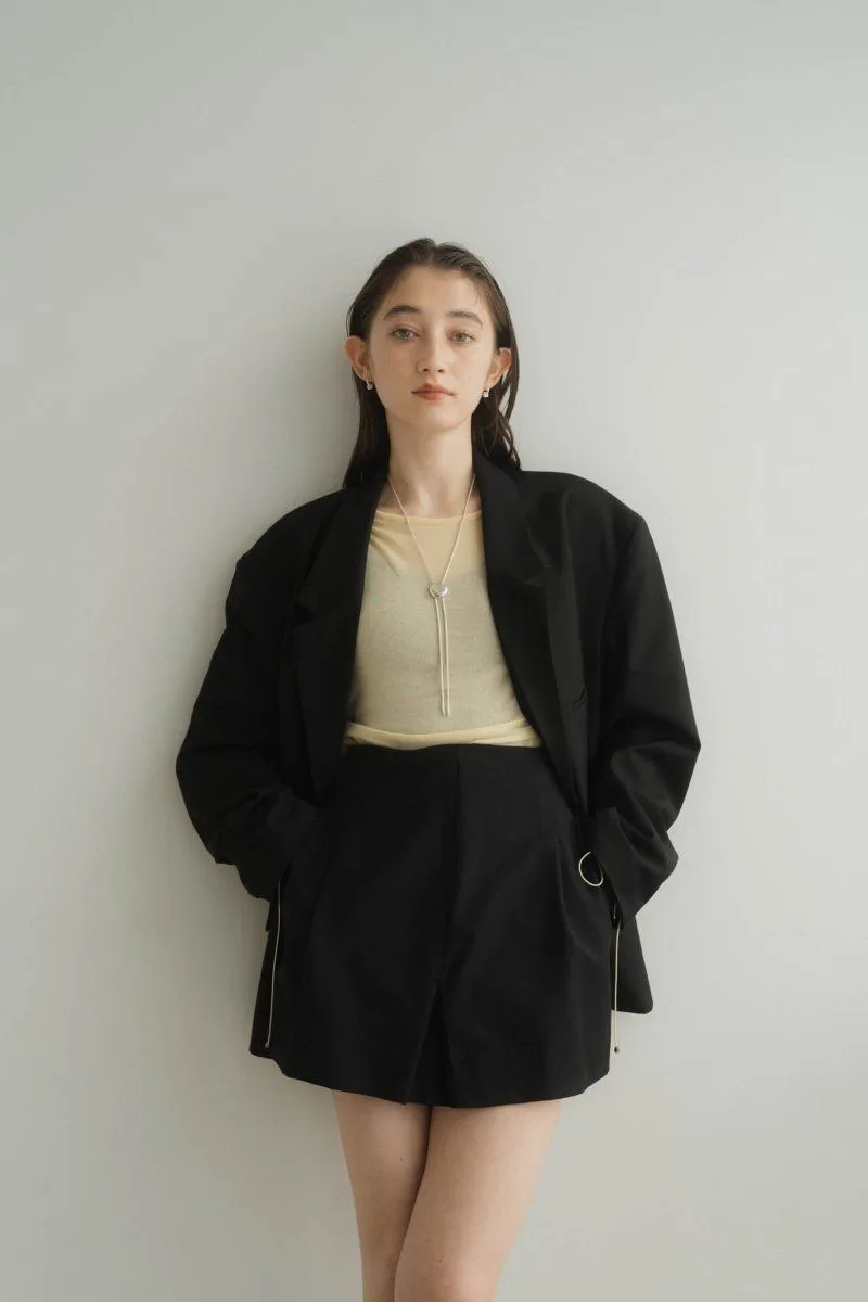 High Waist front Skirt/Black