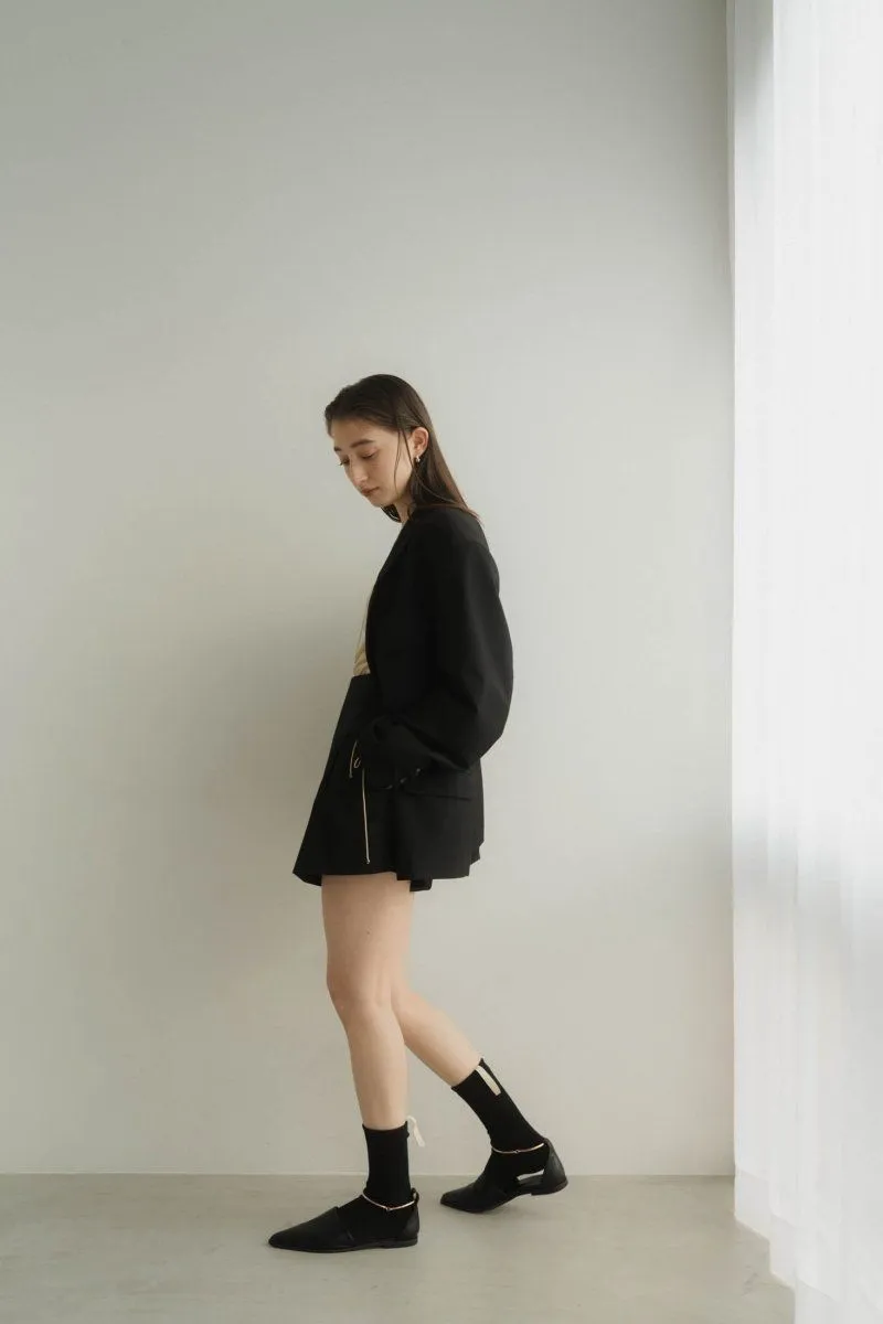 High Waist front Skirt/Black