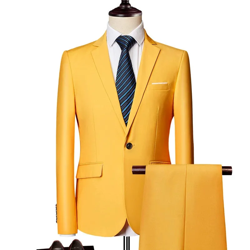 Importé - Ensemble Costume Homme Slim Style Britannique 2 Pièces