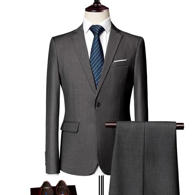 Importé - Ensemble Costume Homme Slim Style Britannique 2 Pièces