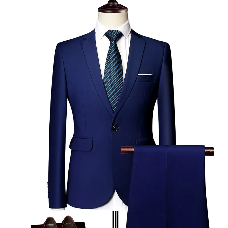 Importé - Ensemble Costume Homme Slim Style Britannique 2 Pièces