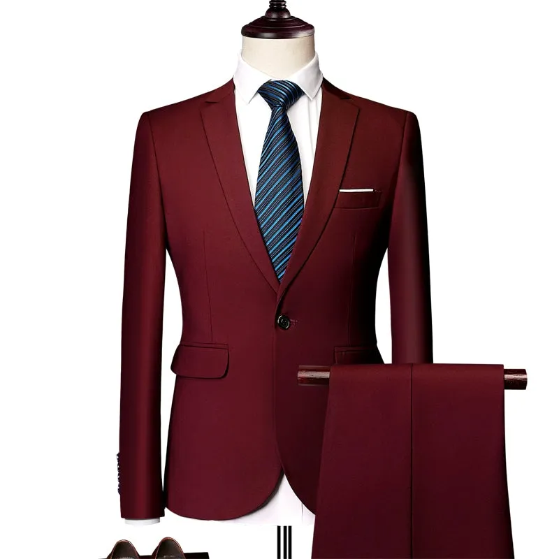Importé - Ensemble Costume Homme Slim Style Britannique 2 Pièces