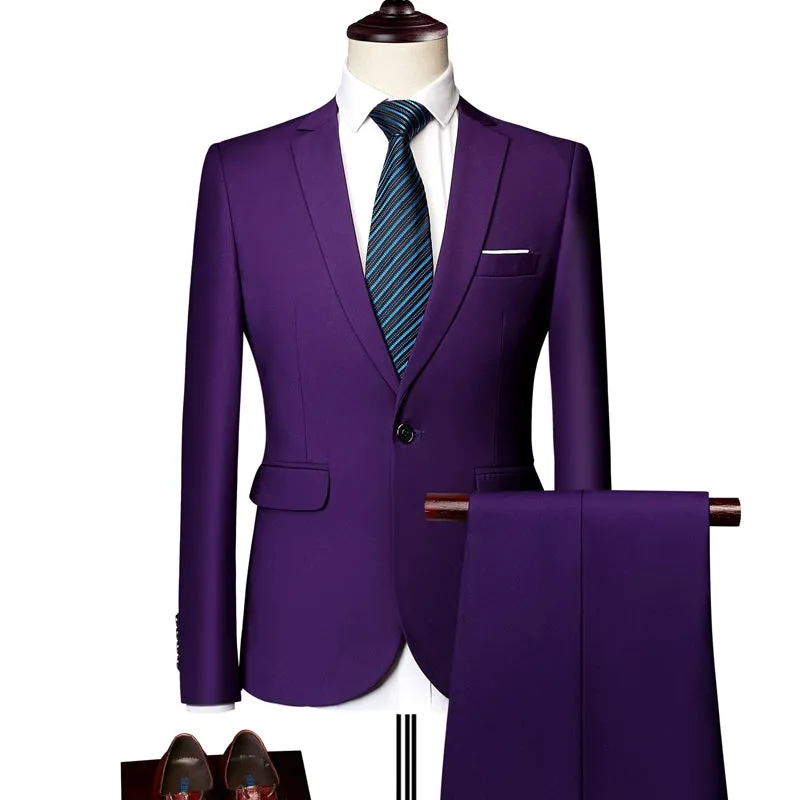 Importé - Ensemble Costume Homme Slim Style Britannique 2 Pièces