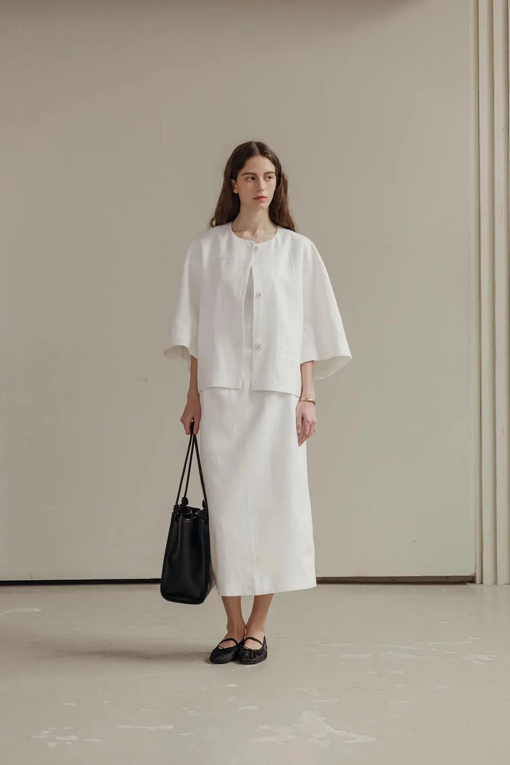 Lila Linen Midi Skirt
