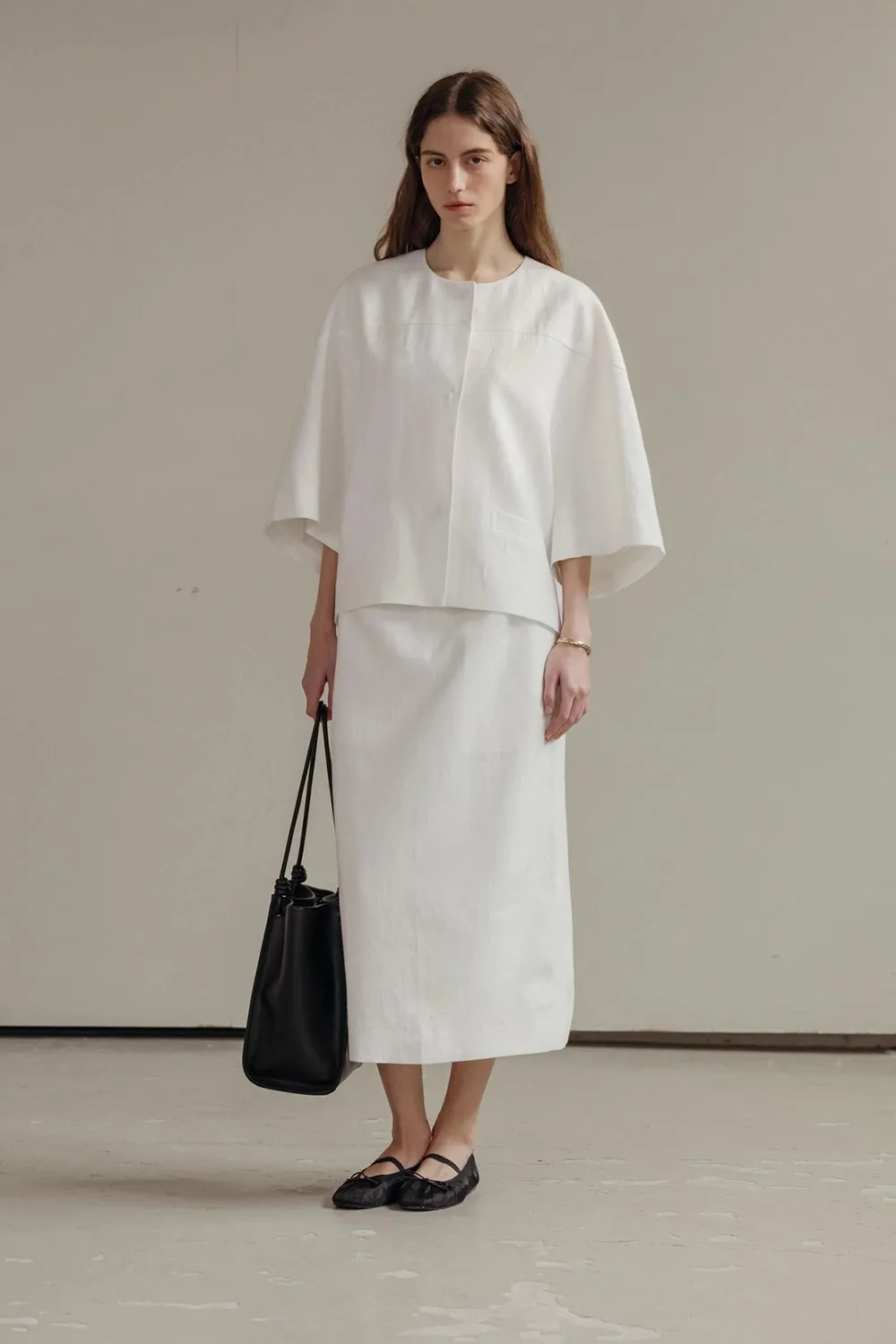 Lila Linen Midi Skirt