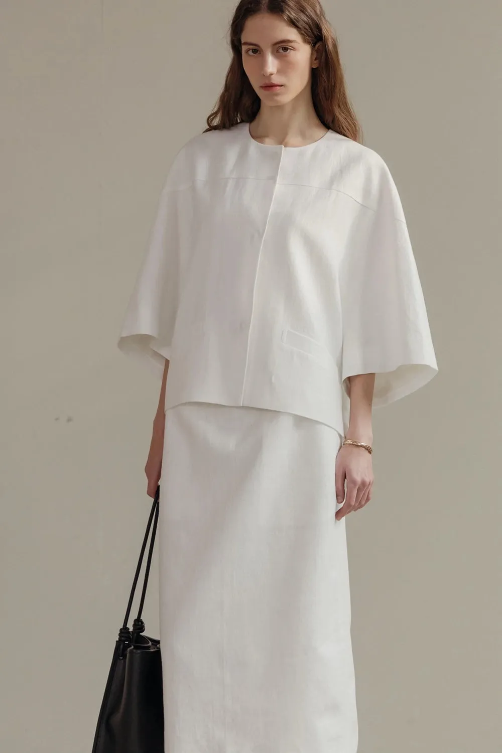 Lila Linen Midi Skirt