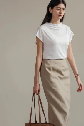 Lila Linen Midi Skirt