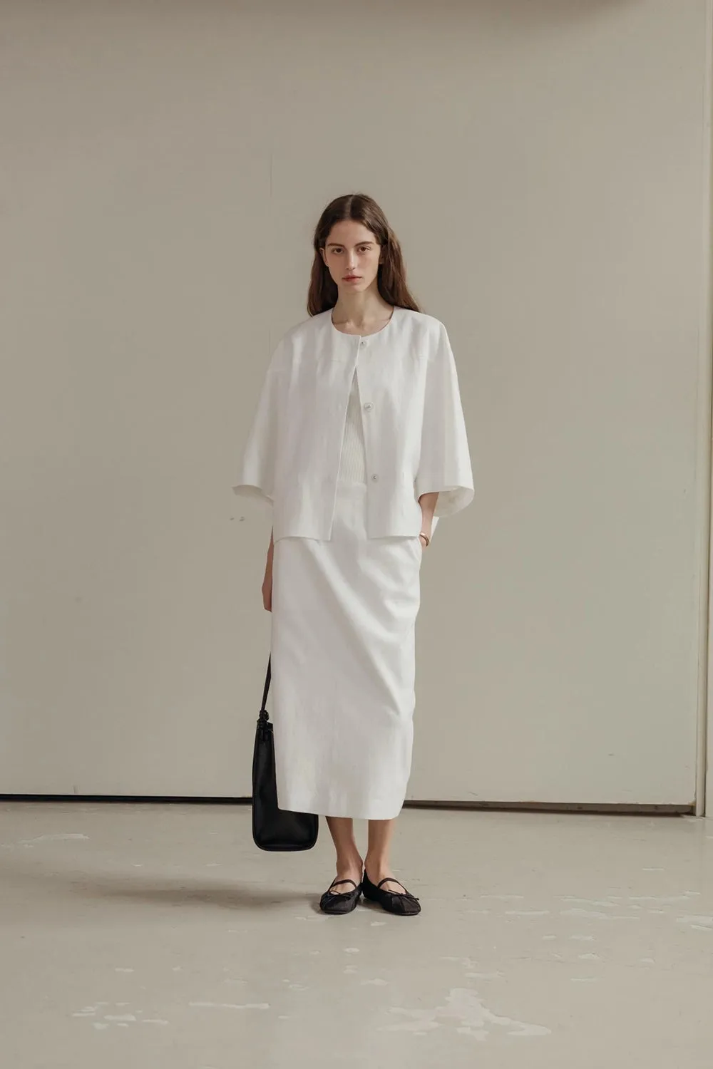 Lila Linen Midi Skirt