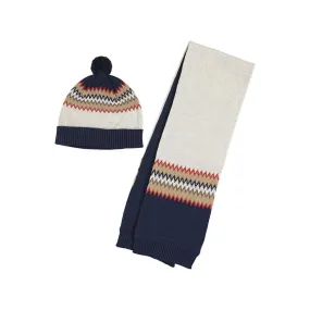 Mayoral - Jacquard Hat & Scarf Set - Cream