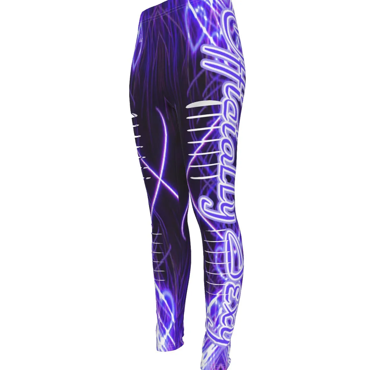 Officially Sexy Laser Hearts Collection Women's Ripped Leggings / Side Logo Big