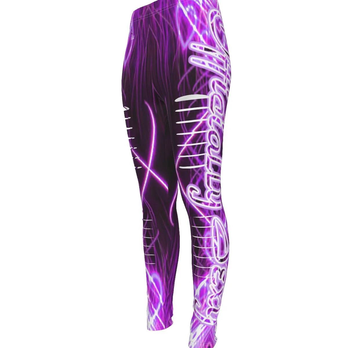 Officially Sexy Laser Hearts Collection Women's Ripped Leggings / Side Logo Big