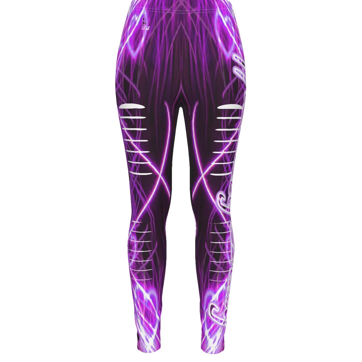 Officially Sexy Laser Hearts Collection Women's Ripped Leggings / Side Logo Big