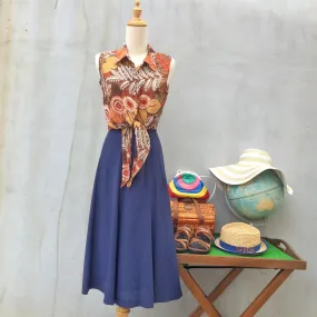SALE! | Brownie Points | Vintage 1980s tie-front Brown sleeveless blouse