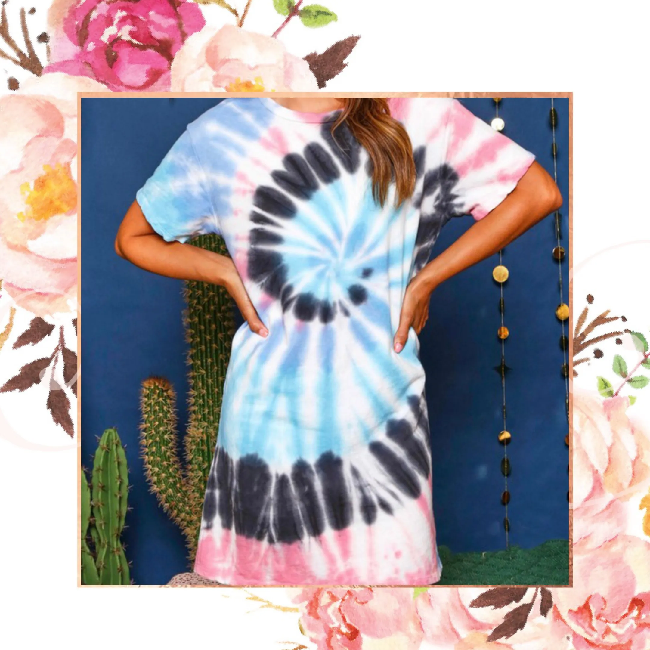 Spiral Tie-Dye Knit Dress