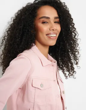 Women's Pink Wash Denim Jacket